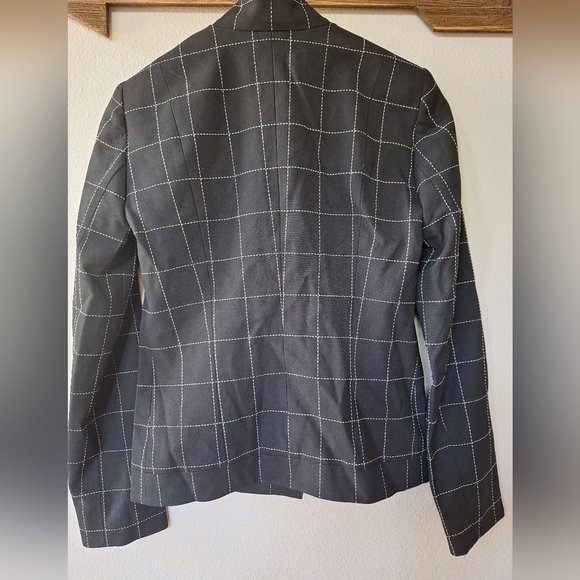 Bebe Womens Black/White Checkered Full Zip Jacket Size 2 - Picture 9 of 9